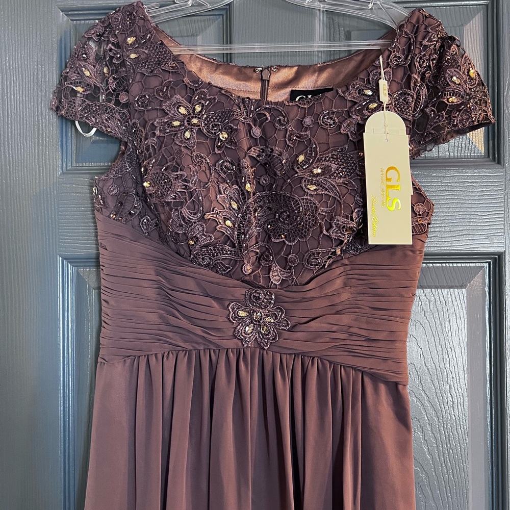 GLS Collective Elizabeth K Elegant Brown/Purple MOB Dress